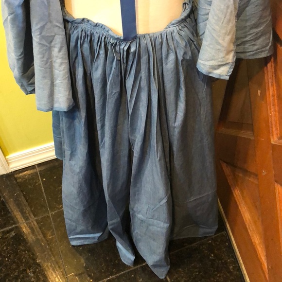 Denim high low. Chambray Cape dress SALE - Picture 4 of 7